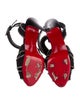 Christian Louboutin Canvas Leather Trim Embellishment Sandals