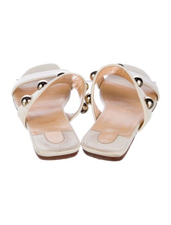 Christian Louboutin Leather Studded Accents Slides