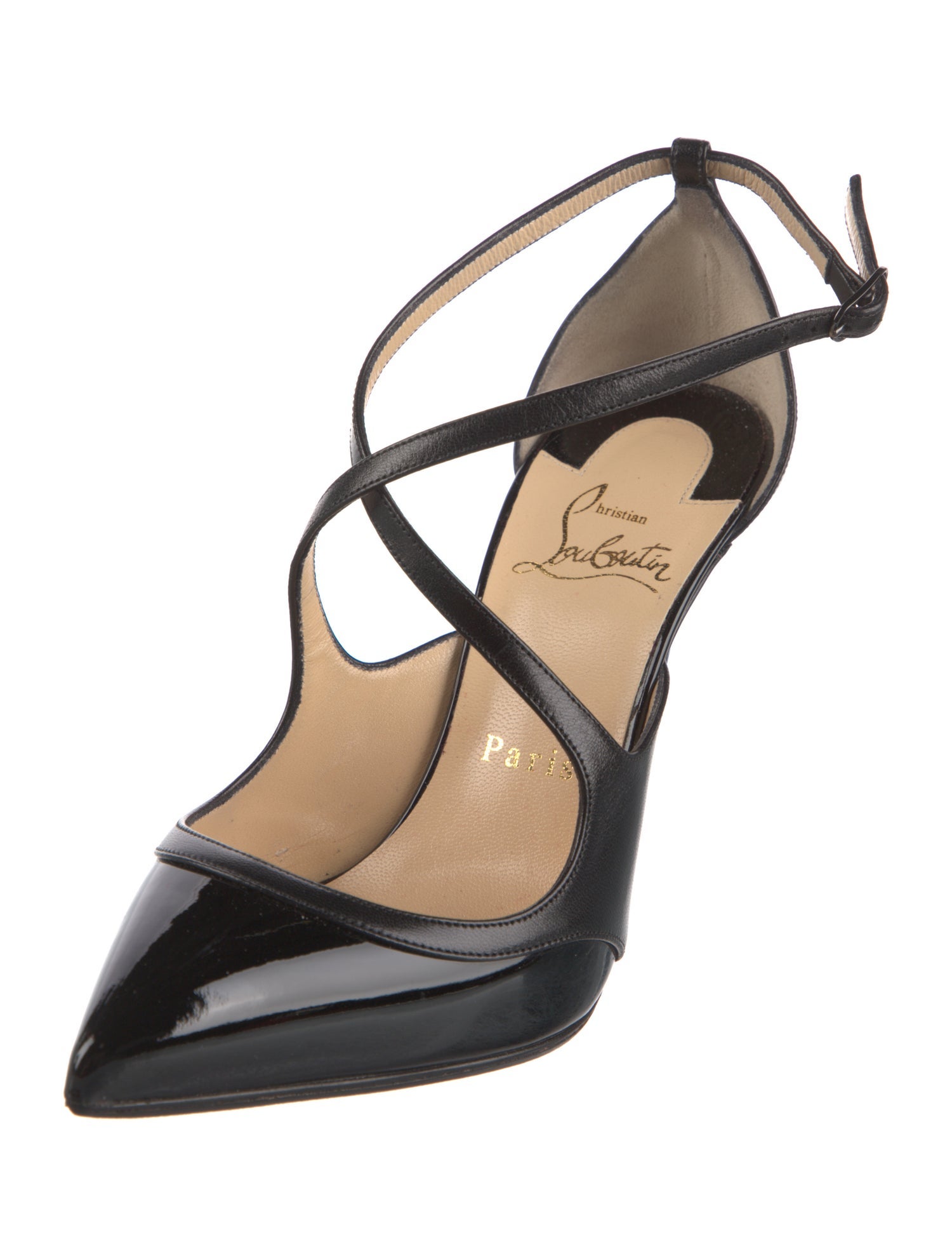 Christian Louboutin Crissos 100 Leather T-Strap Pumps