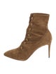 Christian Louboutin Suede Lace-Up Boots
