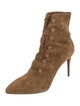Christian Louboutin Suede Lace-Up Boots