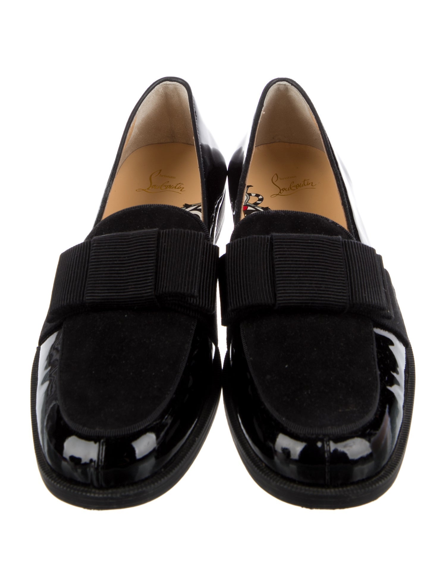 Christian Louboutin Girls' Patent Leather Bow Accent Loafers