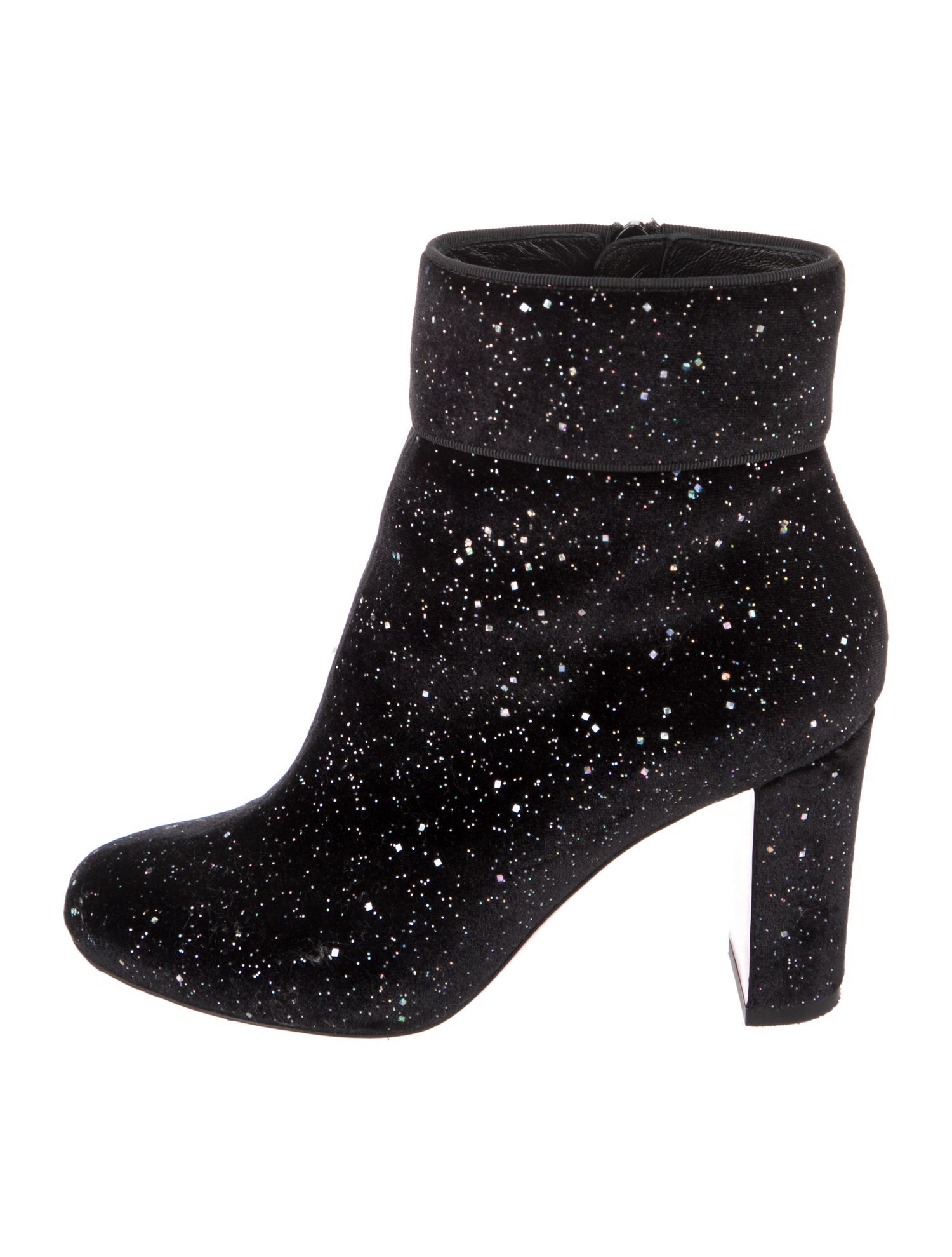 Christian Louboutin Velvet Glitter Accents Boots