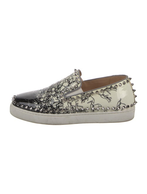 Christian Louboutin Spike Accents Patent Leather Sneakers