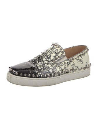 Christian Louboutin Spike Accents Patent Leather Sneakers