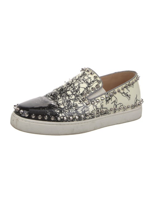 Christian Louboutin Spike Accents Patent Leather Sneakers