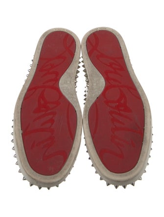 Christian Louboutin Spike Accents Patent Leather Sneakers