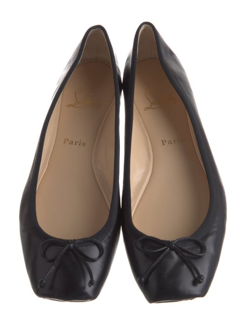 Christian Louboutin Leather Bow Accents Ballet Flats