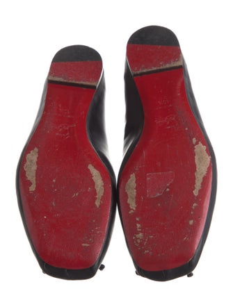 Christian Louboutin Leather Bow Accents Ballet Flats
