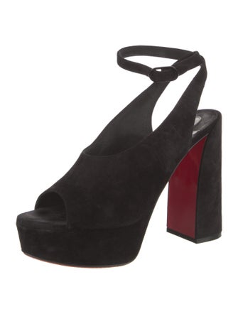 Christian Louboutin Suede Slingback Pumps