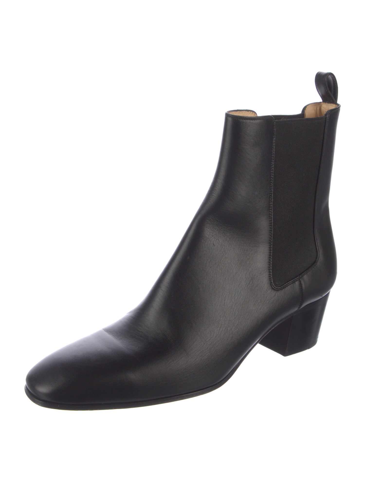 Christian Louboutin Leather Grosgrain Trim Chelsea Boots