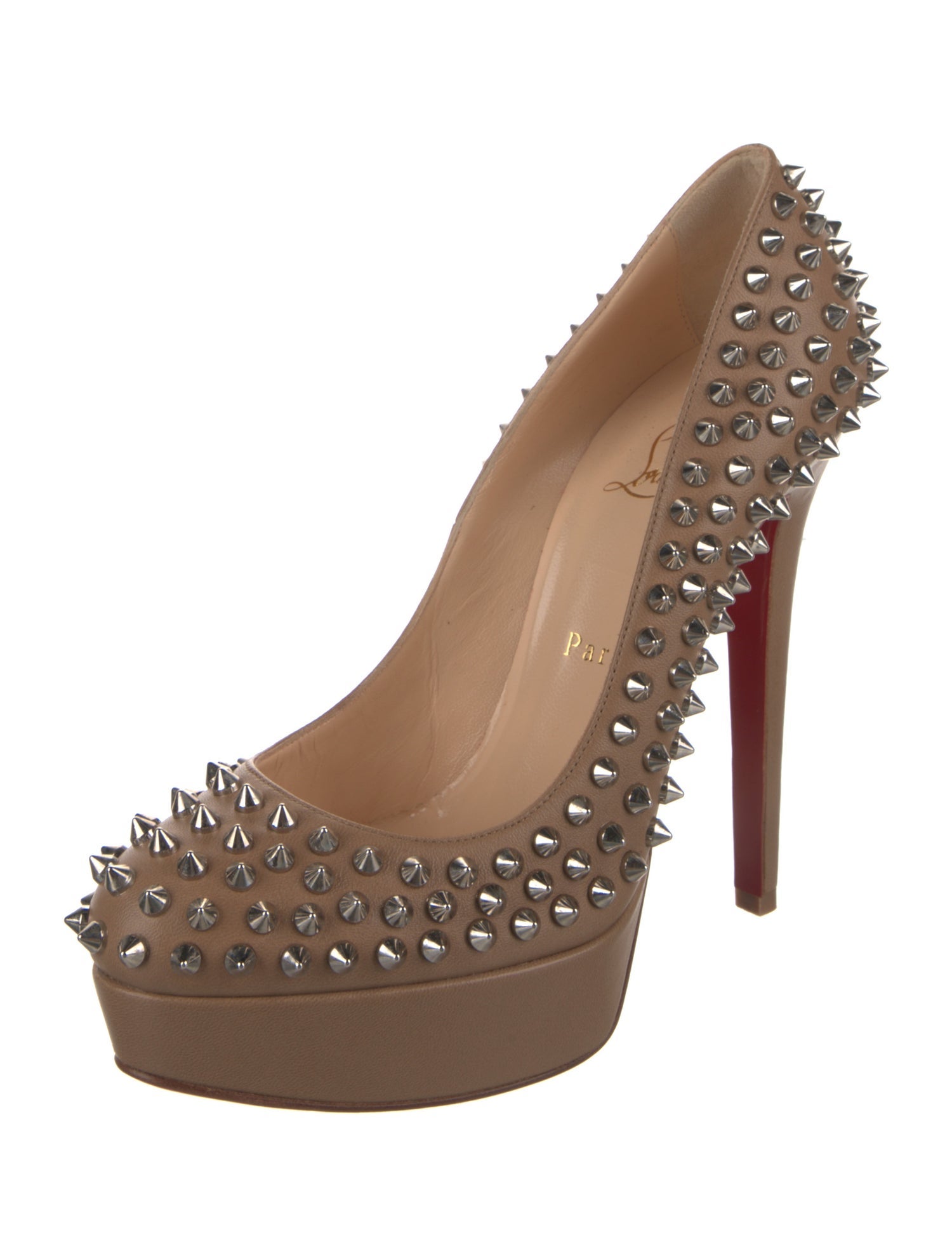 Christian Louboutin Spike Accents Leather Pumps