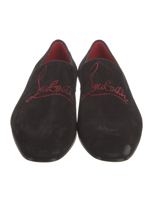 Christian Louboutin Suede Crystal Embellishments Loafers