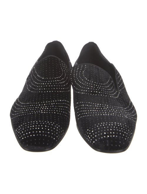 Christian Louboutin Velvet Polka Dot Print Loafers