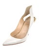 Christian Louboutin Spike Accents Leather Slingback Pumps