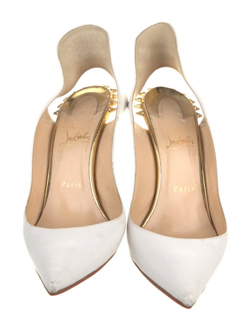 Christian Louboutin Spike Accents Leather Slingback Pumps