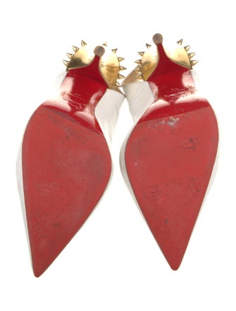 Christian Louboutin Spike Accents Leather Slingback Pumps