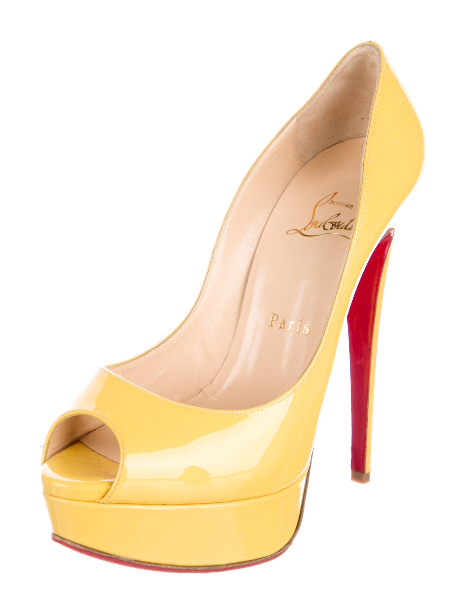 Christian Louboutin Patent Leather Keyhole Accent Pumps