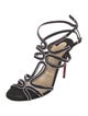 Christian Louboutin Suede Crystal Embellishments Gladiator Sandals