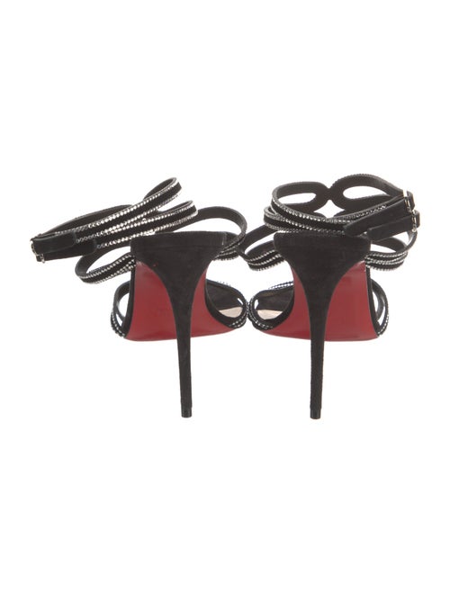 Christian Louboutin Suede Crystal Embellishments Gladiator Sandals