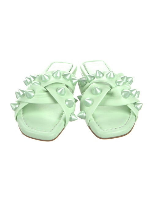 Christian Louboutin Leather Studded Accents Slides