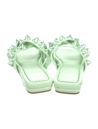 Christian Louboutin Leather Studded Accents Slides