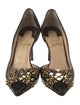 Christian Louboutin Leather Crystal Embellishments D'Orsay Pumps