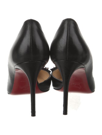 Christian Louboutin Leather Crystal Embellishments D'Orsay Pumps