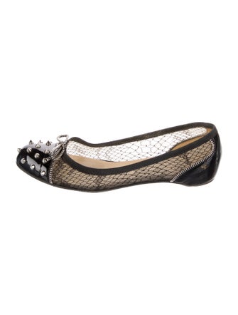 Christian Louboutin Spike Accents Patent Leather Ballet Flats