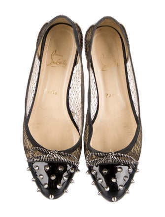 Christian Louboutin Spike Accents Patent Leather Ballet Flats