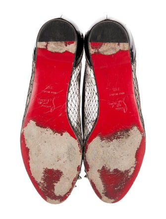 Christian Louboutin Spike Accents Patent Leather Ballet Flats