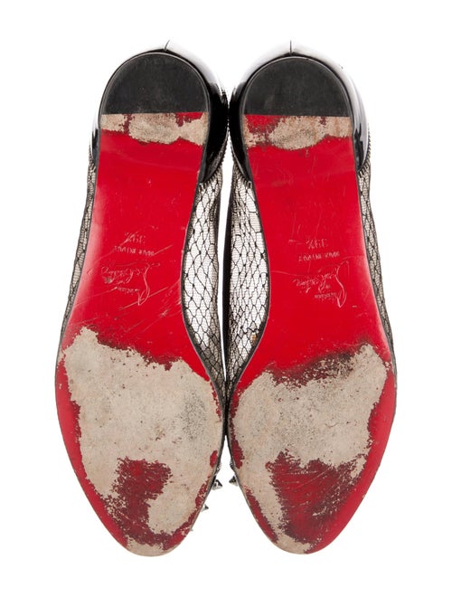Christian Louboutin Spike Accents Patent Leather Ballet Flats