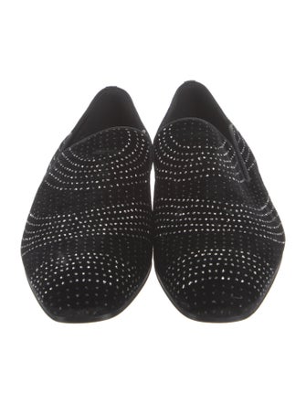 Christian Louboutin Velvet Polka Dot Print Loafers