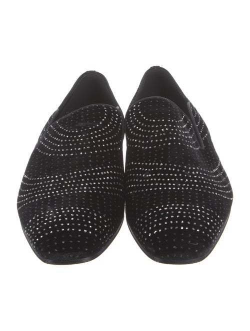 Christian Louboutin Velvet Polka Dot Print Loafers