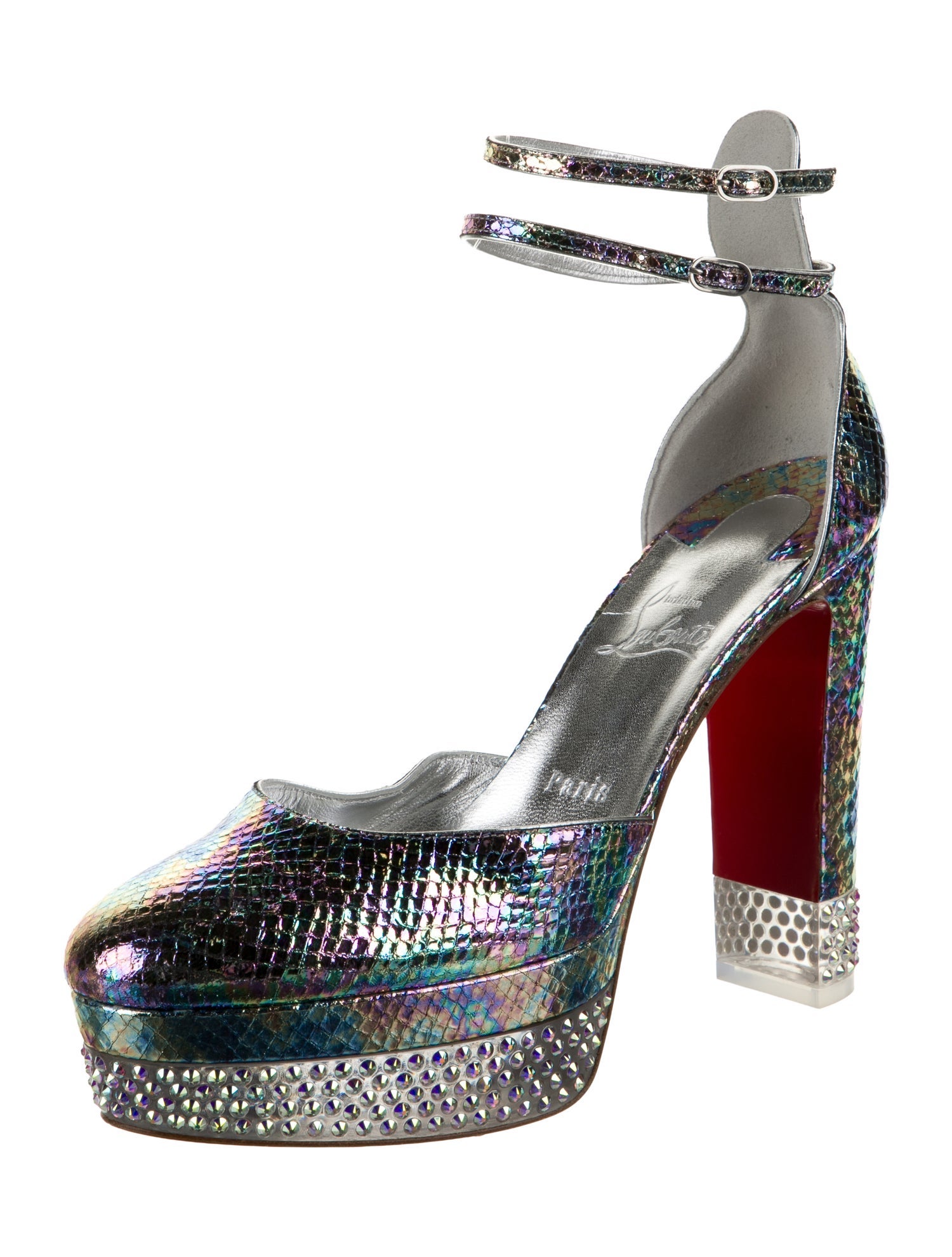 Christian Louboutin Embossed Leather Animal Print D'Orsay Pumps