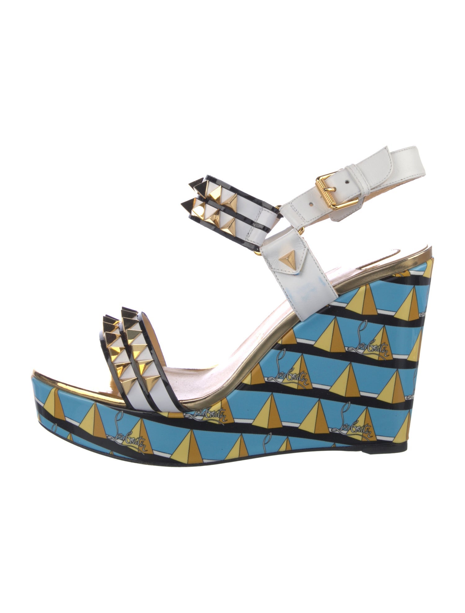 Christian Louboutin Leather Studded Accents Sandals