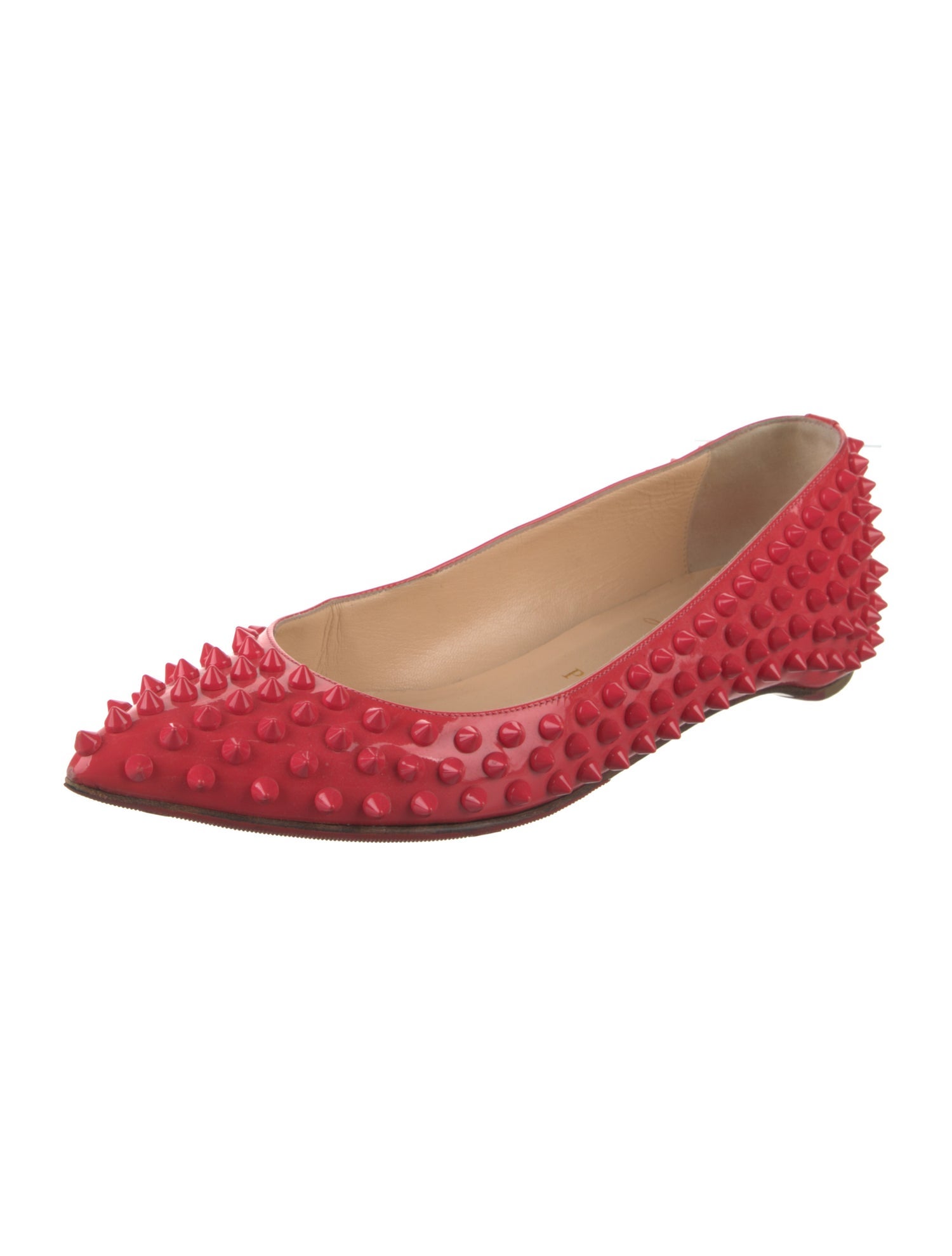 Christian Louboutin Patent Leather Studded Accents Espadrilles