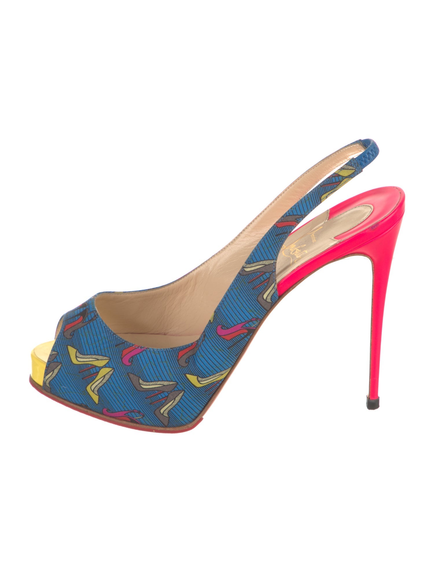 Christian Louboutin Printed Slingback Pumps