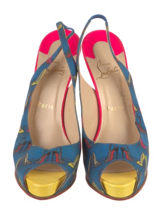 Christian Louboutin Printed Slingback Pumps