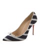 Christian Louboutin Striped Bow Accents Pumps