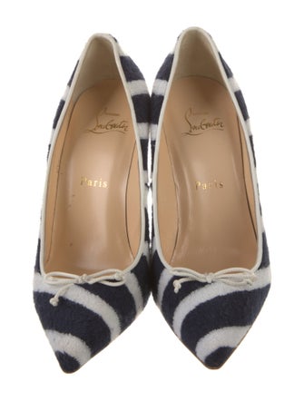 Christian Louboutin Striped Bow Accents Pumps
