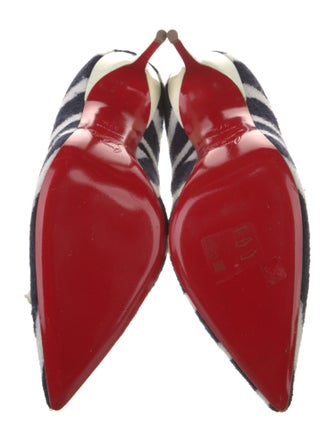 Christian Louboutin Striped Bow Accents Pumps