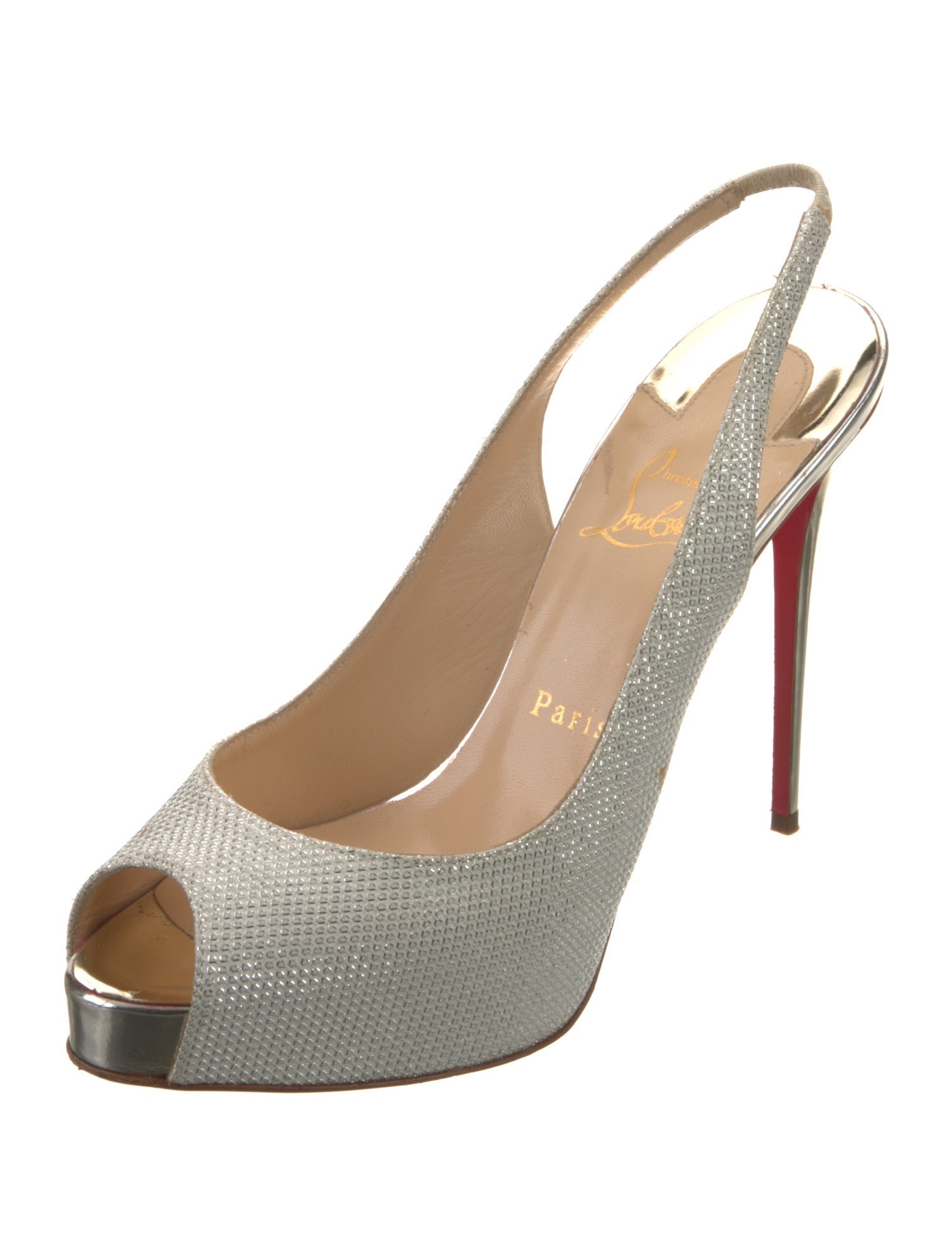 Christian Louboutin Glitter Slingback Pumps