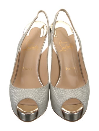 Christian Louboutin Glitter Slingback Pumps