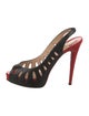 Christian Louboutin Leather Colorblock Pattern Slingback Pumps