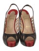 Christian Louboutin Leather Colorblock Pattern Slingback Pumps