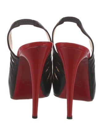 Christian Louboutin Leather Colorblock Pattern Slingback Pumps