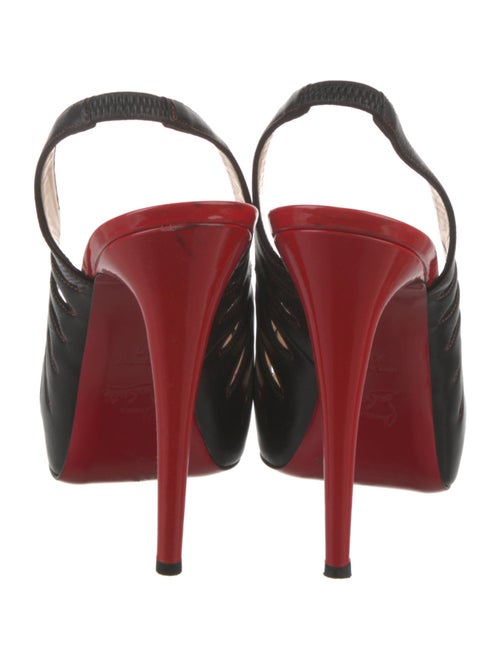 Christian Louboutin Leather Colorblock Pattern Slingback Pumps