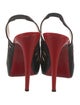 Christian Louboutin Leather Colorblock Pattern Slingback Pumps