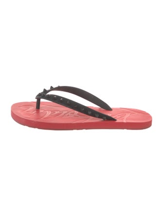 Christian Louboutin Rubber Studded Accents Flip Flops